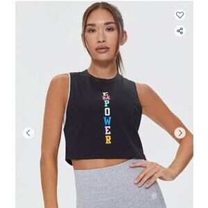 NWOT Forever 21 F21 Active Empower Graphic Muscle Tee Tank, Women's Medium